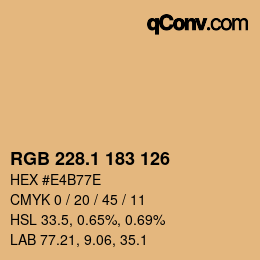 カラーコード: RGB 228.1 183 126 | qconv.com