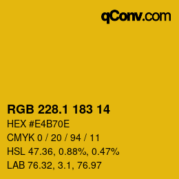 カラーコード: RGB 228.1 183 14 | qconv.com