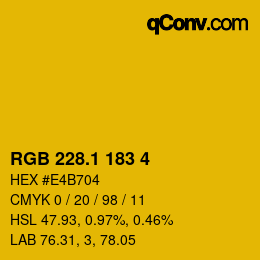 カラーコード: RGB 228.1 183 4 | qconv.com