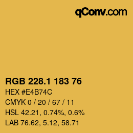 カラーコード: RGB 228.1 183 76 | qconv.com