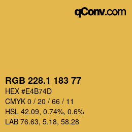 カラーコード: RGB 228.1 183 77 | qconv.com