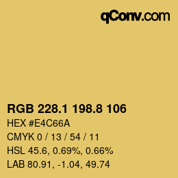 Color code: RGB 228.1 198.8 106 | qconv.com