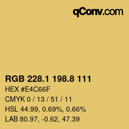 カラーコード: RGB 228.1 198.8 111 | qconv.com