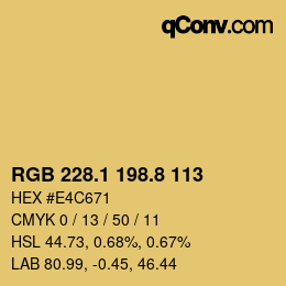 Color code: RGB 228.1 198.8 113 | qconv.com