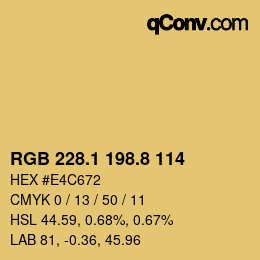 カラーコード: RGB 228.1 198.8 114 | qconv.com
