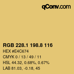 カラーコード: RGB 228.1 198.8 116 | qconv.com