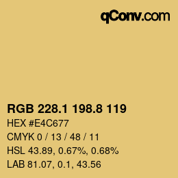 Color code: RGB 228.1 198.8 119 | qconv.com