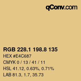 Color code: RGB 228.1 198.8 135 | qconv.com