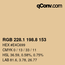 Color code: RGB 228.1 198.8 153 | qconv.com