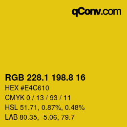 カラーコード: RGB 228.1 198.8 16 | qconv.com