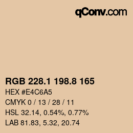 Color code: RGB 228.1 198.8 165 | qconv.com