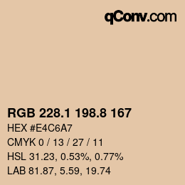 Color code: RGB 228.1 198.8 167 | qconv.com