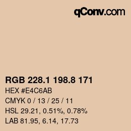 Color code: RGB 228.1 198.8 171 | qconv.com