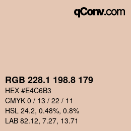 Color code: RGB 228.1 198.8 179 | qconv.com