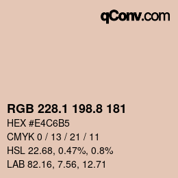 Color code: RGB 228.1 198.8 181 | qconv.com