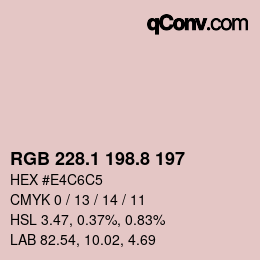 Color code: RGB 228.1 198.8 197 | qconv.com