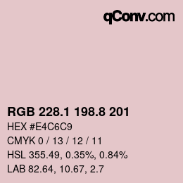 カラーコード: RGB 228.1 198.8 201 | qconv.com