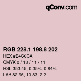 Color code: RGB 228.1 198.8 202 | qconv.com