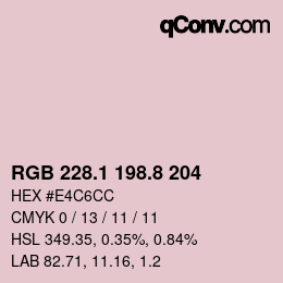 カラーコード: RGB 228.1 198.8 204 | qconv.com