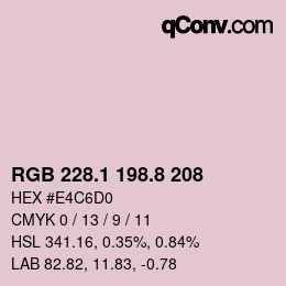 カラーコード: RGB 228.1 198.8 208 | qconv.com
