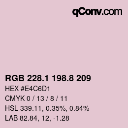 Color code: RGB 228.1 198.8 209 | qconv.com
