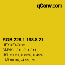カラーコード: RGB 228.1 198.8 21 | qconv.com