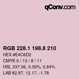 カラーコード: RGB 228.1 198.8 210 | qconv.com