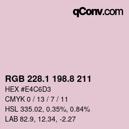 Color code: RGB 228.1 198.8 211 | qconv.com