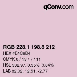 カラーコード: RGB 228.1 198.8 212 | qconv.com