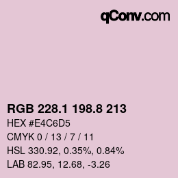 カラーコード: RGB 228.1 198.8 213 | qconv.com