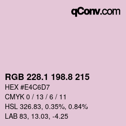 Color code: RGB 228.1 198.8 215 | qconv.com