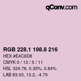 カラーコード: RGB 228.1 198.8 216 | qconv.com