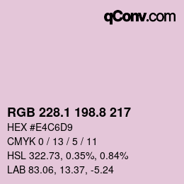 カラーコード: RGB 228.1 198.8 217 | qconv.com