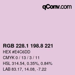 Farbcode: RGB 228.1 198.8 221 | qconv.com