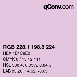 Farbcode: RGB 228.1 198.8 224 | qconv.com