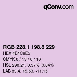 Color code: RGB 228.1 198.8 229 | qconv.com