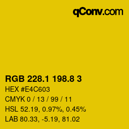 カラーコード: RGB 228.1 198.8 3 | qconv.com