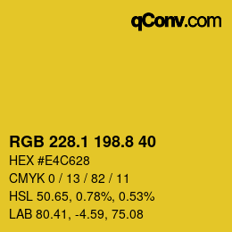 カラーコード: RGB 228.1 198.8 40 | qconv.com