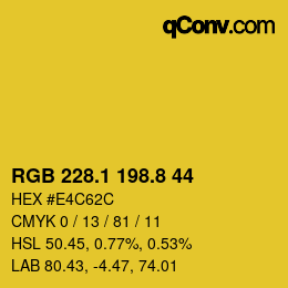 カラーコード: RGB 228.1 198.8 44 | qconv.com