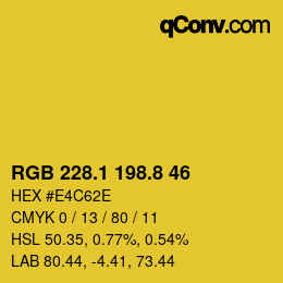 カラーコード: RGB 228.1 198.8 46 | qconv.com