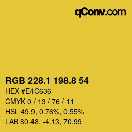 カラーコード: RGB 228.1 198.8 54 | qconv.com