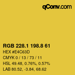 カラーコード: RGB 228.1 198.8 61 | qconv.com