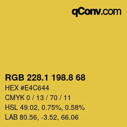 カラーコード: RGB 228.1 198.8 68 | qconv.com