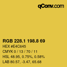 カラーコード: RGB 228.1 198.8 69 | qconv.com