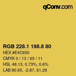 カラーコード: RGB 228.1 198.8 80 | qconv.com