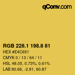 カラーコード: RGB 228.1 198.8 81 | qconv.com