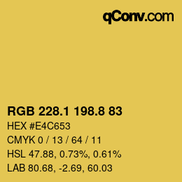 カラーコード: RGB 228.1 198.8 83 | qconv.com