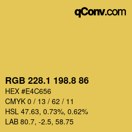 カラーコード: RGB 228.1 198.8 86 | qconv.com