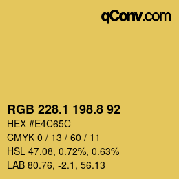 カラーコード: RGB 228.1 198.8 92 | qconv.com