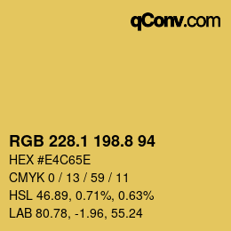 カラーコード: RGB 228.1 198.8 94 | qconv.com